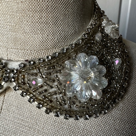 Necklace « col Claudine » made of beads and crystal. Vintage look - Picture 2 of 3